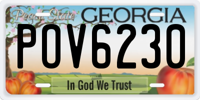 GA license plate POV6230