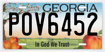 GA license plate POV6452