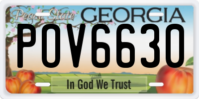 GA license plate POV6630