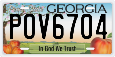 GA license plate POV6704