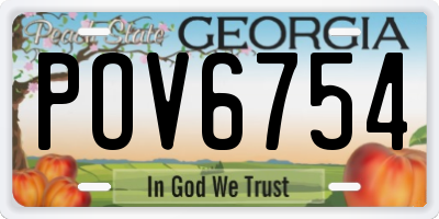 GA license plate POV6754