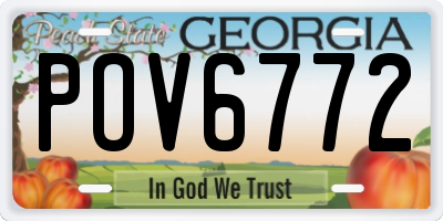 GA license plate POV6772