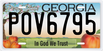 GA license plate POV6795