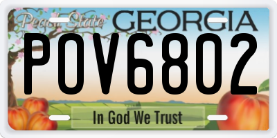 GA license plate POV6802