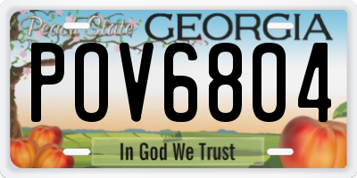 GA license plate POV6804