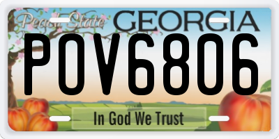 GA license plate POV6806