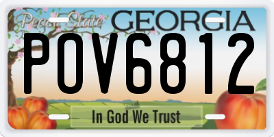GA license plate POV6812