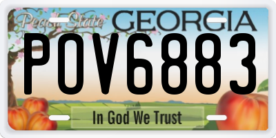 GA license plate POV6883