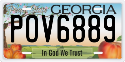 GA license plate POV6889