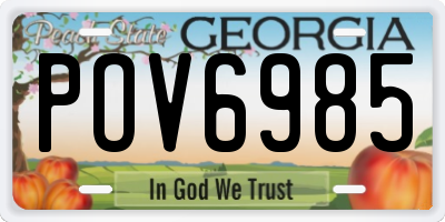 GA license plate POV6985