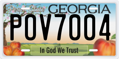 GA license plate POV7004