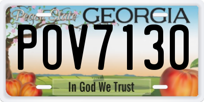 GA license plate POV7130