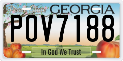 GA license plate POV7188