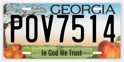 GA license plate POV7514