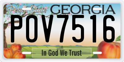 GA license plate POV7516