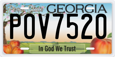 GA license plate POV7520