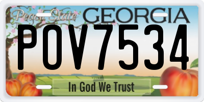 GA license plate POV7534