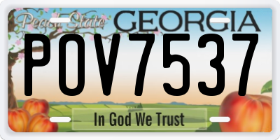 GA license plate POV7537