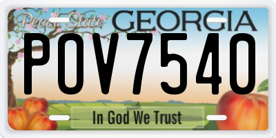 GA license plate POV7540