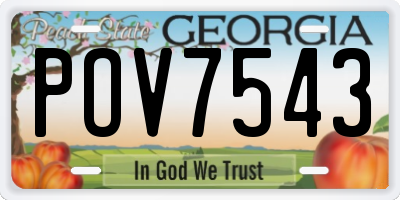 GA license plate POV7543