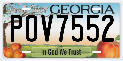 GA license plate POV7552