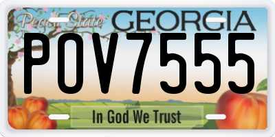 GA license plate POV7555