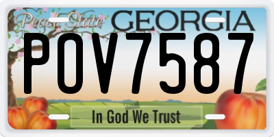GA license plate POV7587