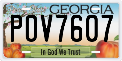 GA license plate POV7607