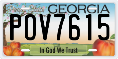 GA license plate POV7615