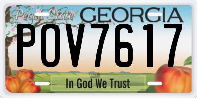 GA license plate POV7617