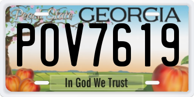 GA license plate POV7619