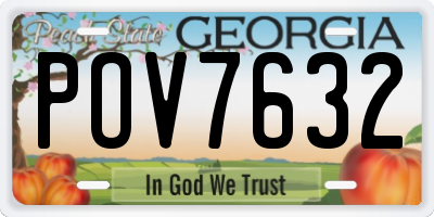 GA license plate POV7632