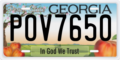 GA license plate POV7650