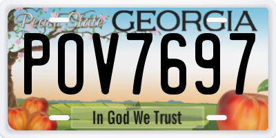 GA license plate POV7697