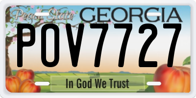 GA license plate POV7727