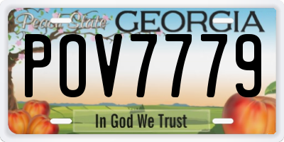 GA license plate POV7779
