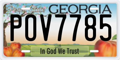 GA license plate POV7785