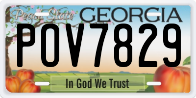 GA license plate POV7829