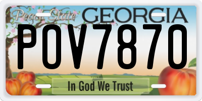 GA license plate POV7870