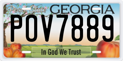 GA license plate POV7889