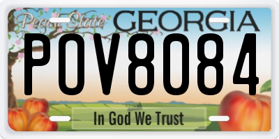 GA license plate POV8084