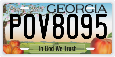 GA license plate POV8095