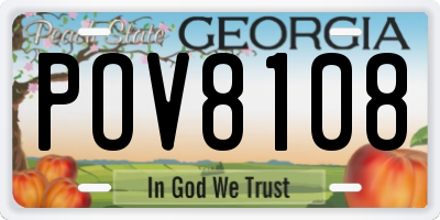 GA license plate POV8108