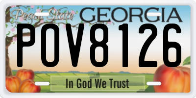 GA license plate POV8126