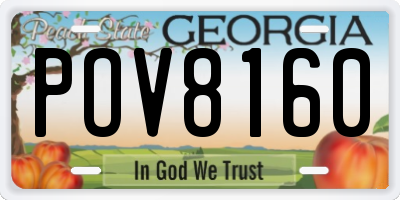 GA license plate POV8160