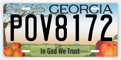 GA license plate POV8172
