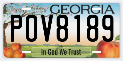 GA license plate POV8189