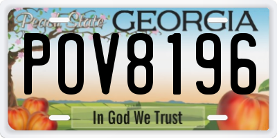 GA license plate POV8196