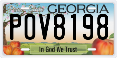 GA license plate POV8198