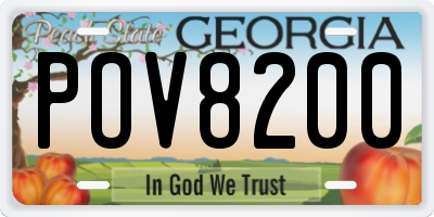 GA license plate POV8200